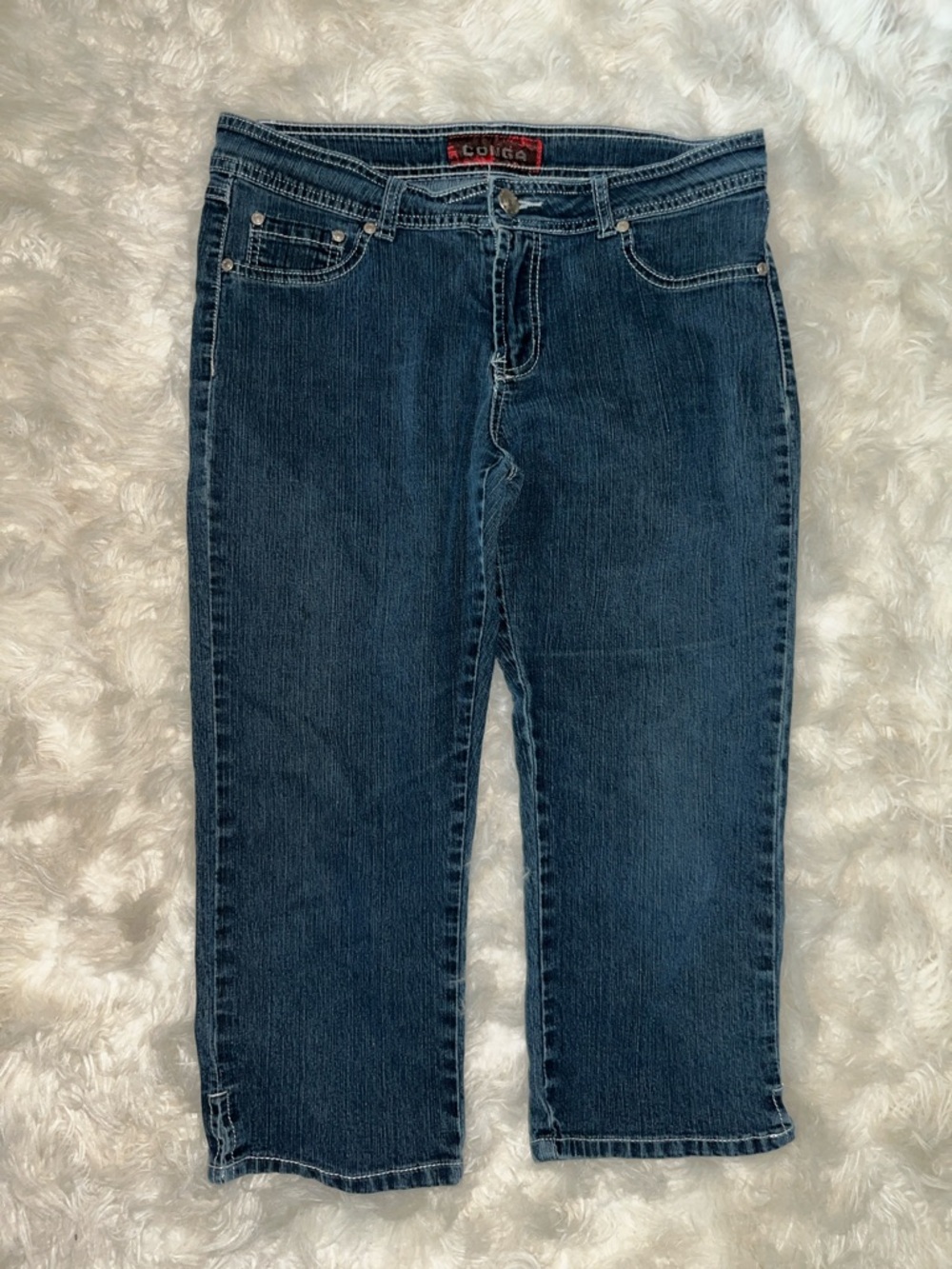 Cougar Dark Indigo Cropped Straight Jeans